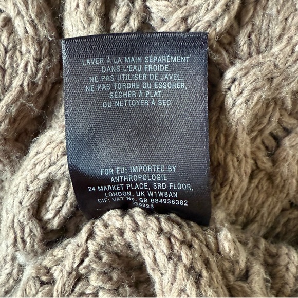 Anthropology Angel of the North Brown Cable Knit Sweater M/L - Picture 8 of 10